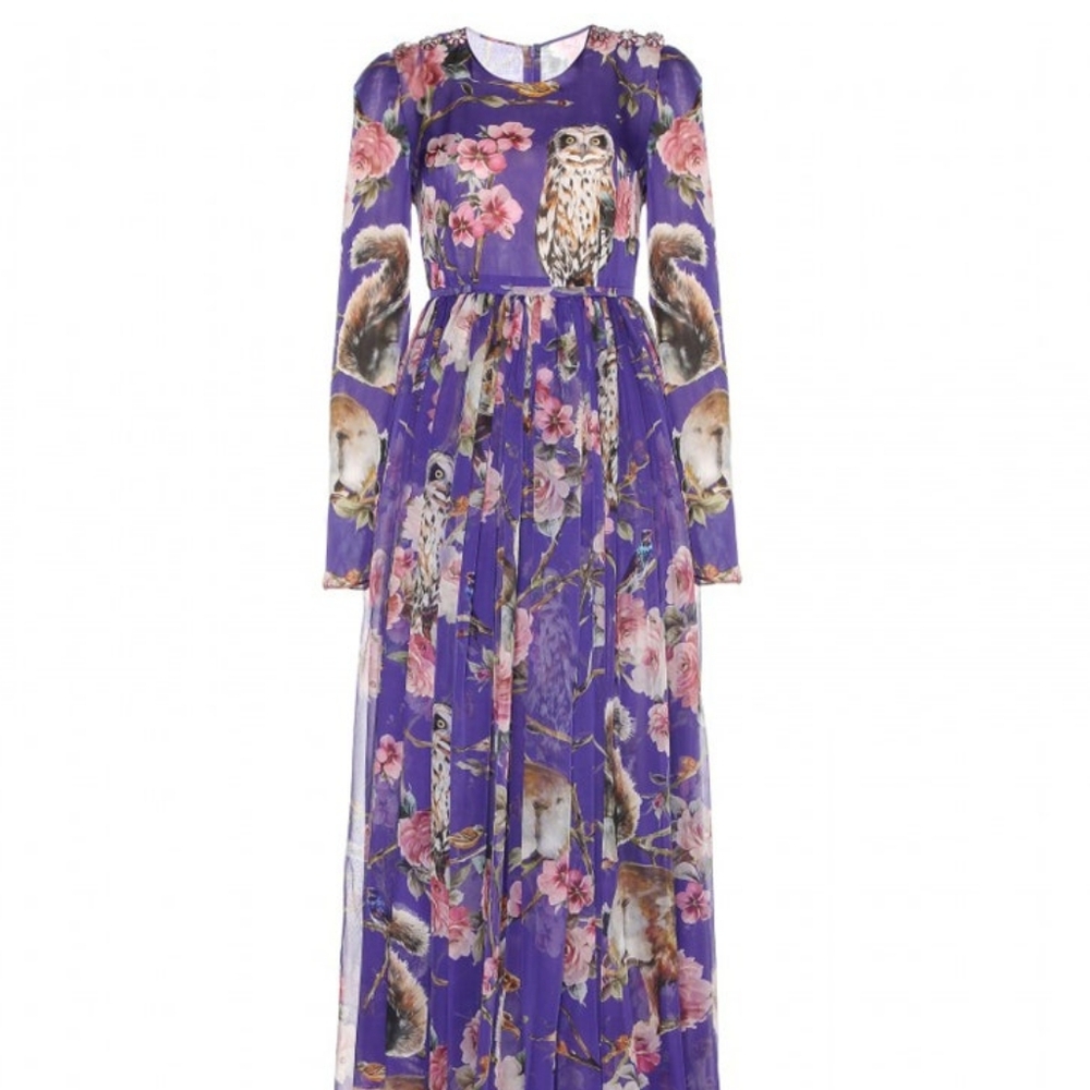 CHOIES Purple Pattern Chiffon Dress